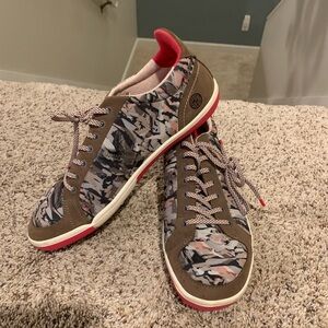 PLAE Brown and Pink Camouflage Sneakers (gender neutral)